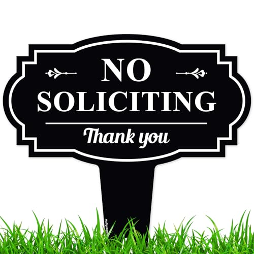 No Soliciting Yard Sign No Solicitation In Ground 11x11 Inches Rust Free ACM Fade Resistant Made in USA by My Sign Center