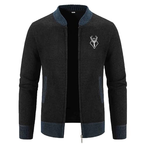 Cardigan long en tricot pour homme veste en polaire haut de gamme
