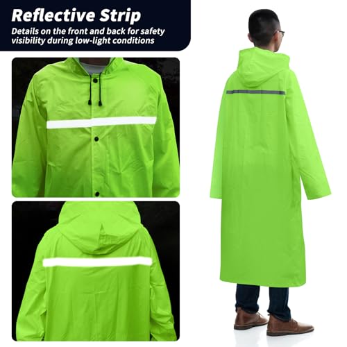 Chubasquero impermeable reutilizable largo con tiras reflectantes 4