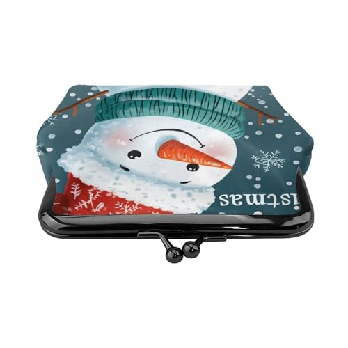 Pu Leather Buckle Coin Purse Christmas-Snowman-Gift Girls Kiss-Lock Change Purse Wallets2