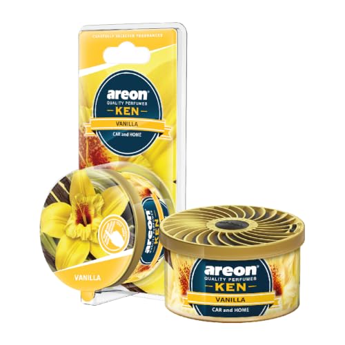 Image of AREON Ken 1.23 Oz. Canister Car Air Freshener Pads in A Can (4-Pack) (Vanilla)