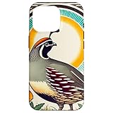 カリフォルニア ウズラとポピー イラスト カリウズラ スマホケース iPhone 16 Pro 用