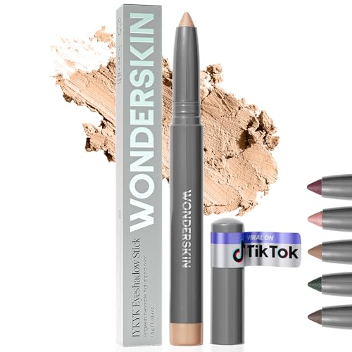 Wonderskin IYKYK Sombra en Barra – Sombra de ojos de larga duración, a prueba de roces y resistente al agua, acabado shimmer, con sacapuntas incorporado (Champán)