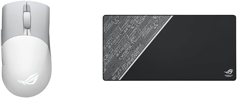 ASUS ROG Keris Wireless AimPoint Gaming Mouse & ROG Sheath Black Mouse Pad Bundle (36000 DPI, 5 Buttons, Tri-Mode Connectivity)