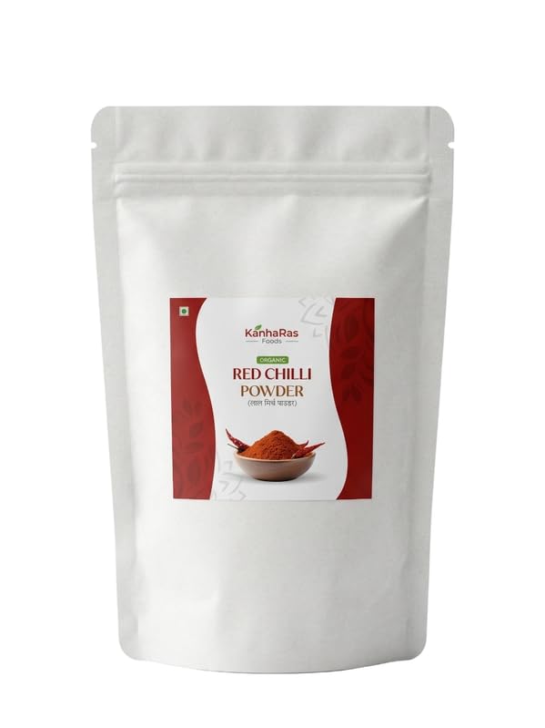 Image of KanhaRas Foods Red Chilli Powder 500 gm x Pack of 2 | Lal Mirch Powder | No Added Colours, Preservatives or Chemicals | Strong Aroma & Authentic Taste | Bold Flavor for Cooking & Traditional Recipes