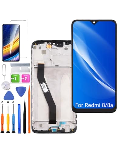 Écran cassé Xiaomi Redmi 8 / 8a ? Kit de réparation LCD avec cadre noir M1810F6LG