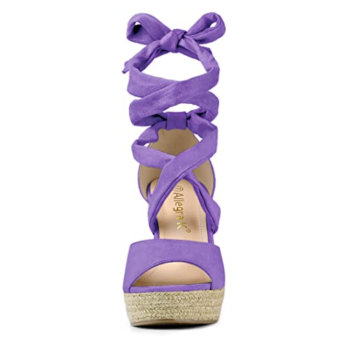 Espadrilles compensées violettes Allegra K 40.5 pour marcher sans douleur
