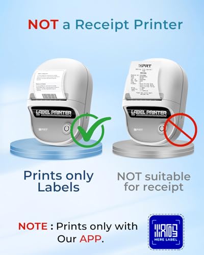 Image of iDPRT Portable Bluetooth Thermal Printer Machine for Label Printing, 2 Inch Bluetooth Barcode Label Sticker Printers, Small Thermal Label Maker for Price tag, Business, Home Use, Inkless and Compact