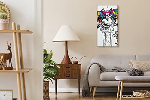 Horloge sur Toile Salon Décoration Image Girafe Ambiance Chaleureuse