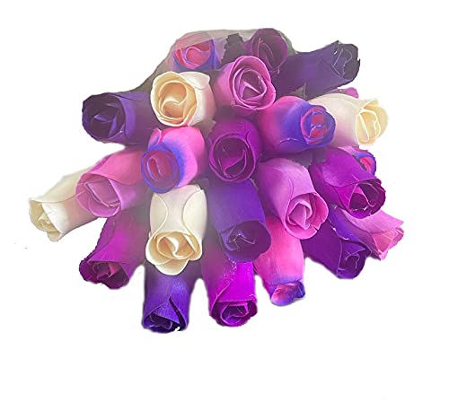 Bouquet de fleurs éternelles Homestreet en bois de rose artisanal, coloris améthyste