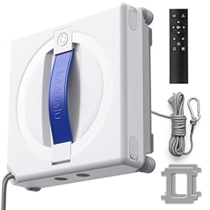 Lubluelu Smart Window Cleaning Robot 7000Pa, Automatic Glass Cleaner with Remote Control, Strong Suction, Intelligent Path Planning, Safe & Efficient Cleaning