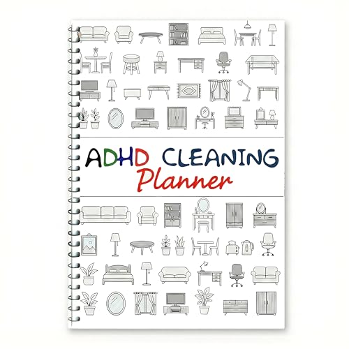 Cleaning Planner & Schedule Checklist – ADHD Cleaning Organizer Chore Chart with Easy Cleaning Journal Planner List for Adults, Women, and Families Daily, Weekly & House hold