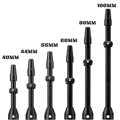 Image of Corki Cycles Tubeless Presta Valve Stem 40 44 55 60 80 100mm with 2PCS Valve Core and 2PCS Remover Tool (Black Red Gold Rainbow)