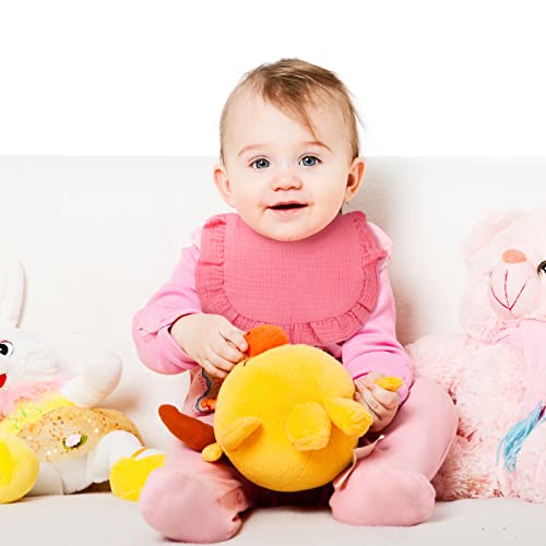Seematn 10 Pcs Baby Muslin Bibs for Unisex Girls & Boys Drool Bibs Bandana Ruffle Soft Cotton for Newborn Infants Toddlers(Retro Colors)