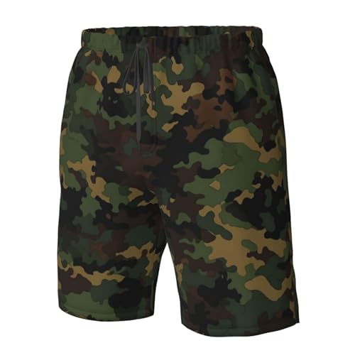 Camouflage Pattern Men's Swim Trunks Quick Dry Board Shorts with Pockets Casual Drawstring Beach Shorts4
