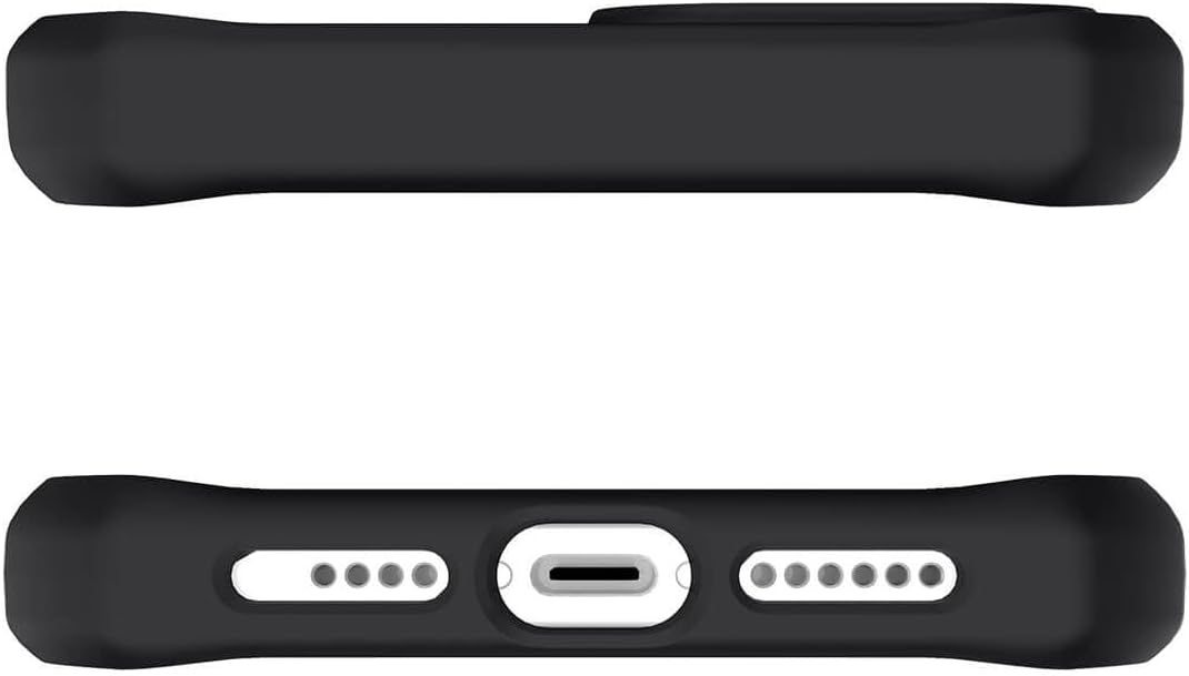 ITSKINS Spectrum Solid Protective Phone Case Compatible with iPhone 12/12 Pro, Slim Hybrid Case, Anti-Slip, Heavy Duty Shockproof Cover, Military Phone Case - Plain Black