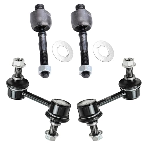 Image of Detroit Axle - 10pc Front End Kit for Acura 2004-2006 TL, 2 Upper Control Arms with Ball Joints 2 Lower Control Arms 4 Outer Inner Tie Rods 2 Stabilizer Sway Bars 2005 Replacement