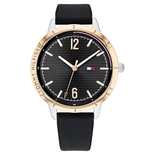 Image of Tommy Hilfiger Quartz Black Dial Silicone Strap Watch for Women