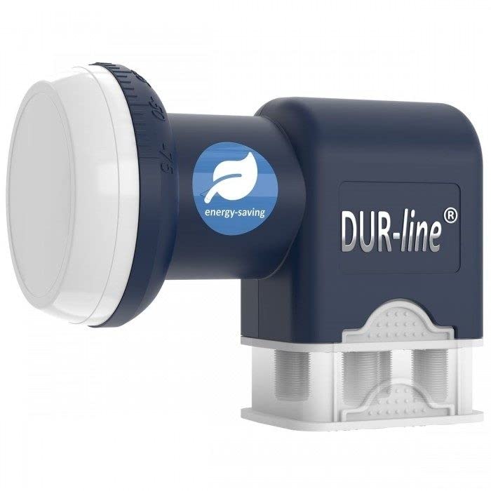 Satellitenschüssel Komplettset 4 Teilnehmer - Stromspar-Set | Fuba DAA 850 A Satellitenschüssel 85cm Alu anthrazit + DUR-line Blue Eco Quad LNB 4 Teilnehmer (stromsparend, DVB-S2, HDTV, UHD 4K/8K, 3D)
