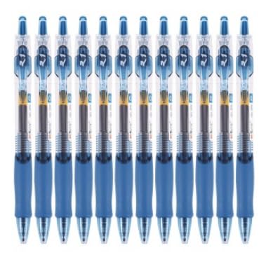 12 pcs M&G GP-1008 0.5mm Roller Gel Pen Retractable Smooth Writing (Blueblack)