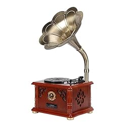 Tourne-Disque Vinyle Gramophone rétro Platine avec Haut-parleurs sans Fil Support de Table 3.5Mm Aux-in/FM R Vie intéressante - Les Beatles, Paul McCartney, John Lennon, RIngo Starr, George Harrison