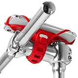 【Bone】Bike Tie Pro 4 自転車 スマホホルダー シリコン製 ステム用 スマートフォンホルダー, 携帯ホルダー, 自転車すまほホルダー, ケータイホルダー, smartphone holder, 落下防止, 防振, 振動吸収, 滑り止め, 簡単取付, ロードバイク, bike phone mount, iPhone, android, 4.7〜7.2インチ 縦型 赤レッド