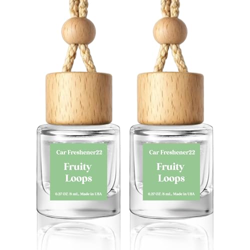 Image of HoogaLife Car Air Freshener Diffuser 2 Pack Hanging Fruit Loops Car Air Freshener for Women 45+ days Long Lasting Fragrance Made in USA (F22)