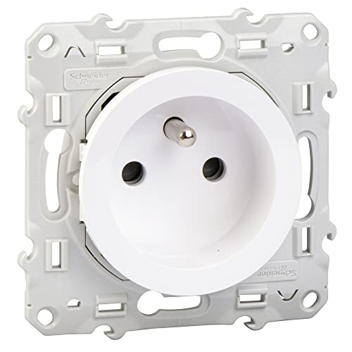 Schneider Electric - Odace, prise de courant 2P+T Blanc, à vis, connexion à vis - S520039