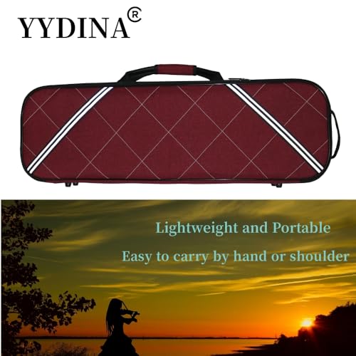 YYDINA Violin Case 4/4 Full Size Sturdy Oblong Violin Hard Case with Built-in Hygrometer, Super Lightweight Portable Hard-Shell with Carrying Straps Backpack (Red) by YYDINA - Image 7