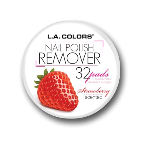 L.A. COLORS Polish Remover Pads, Strawberry Scent CNR962