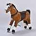 UFREE Ride on Horse, Horse Ride on Toy, Mechanical Horse, Plush Animal, Black Mane and Tail, Age 4-9