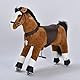 UFREE Horse Action Pony, Ritt auf Spielzeug, mechanisch bewegendes Pferd, Kinderwagen für Kinder von 4 bis 9 Jahren, mittelgroß, Höhe 93 cm (brauner Körper, Schwarze Mähne & Schwanz)