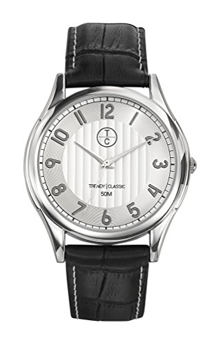 Montre homme quartz analogique CC1003-03, le cadeau idéal en cuir noir