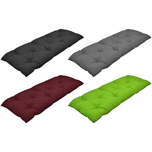 Coussin pour banc de jardin imperméable et rectangulaire matelassé gris