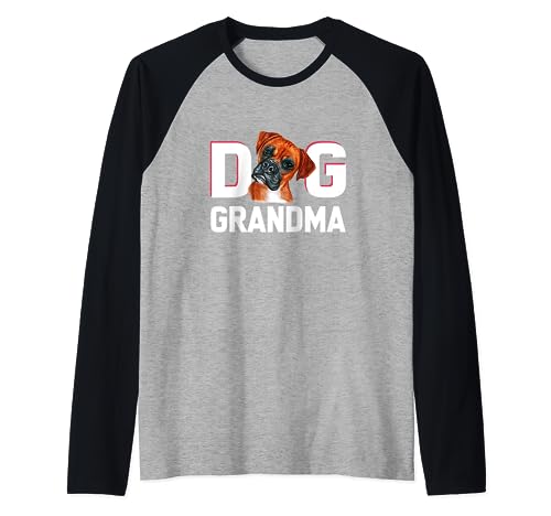 Abuela Pawma de Boxer, divertida amante y dueña de perros Camiseta Manga Raglan