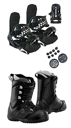 Symbolic Northwave Legend Lace Snowboard Boots & Symbolic Bindings Package Black White Black Bindings to Fit Boot, Boot Fit Ladys 6.5-7 (Z58)