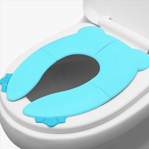 Image of Kids Station Foldable & Portable Baby Potty Training Seats-Suitable for potty training of Boys-Potty Training Seat for 1+ Year child-Travel Friendly, Easy to Carry (Blue, Foldable Potty Seat)