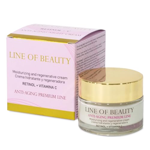 Crema de Noche Hidratante con Retinol Vitamina C y E, Cuidado Antiarrugas, Regeneradora y Reafirmante con Bio Aceites Naturales Mujer Hombre 50 ml Fabricado en España