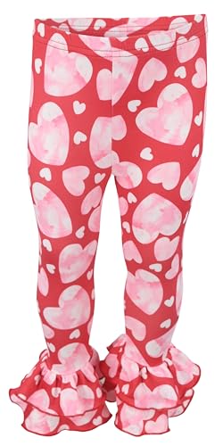 Image of Unique Baby 2 Piece Girls Double Ruffle Leggings and Long Sleeve Shirt Clothes Set Kid and Toddler Girl Outfit