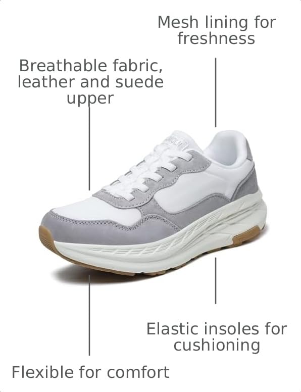 Image of GSLMOLN Women's Casual Walking Shoes Breathable Non Slip Tennis Cushion Fashion Gym Sneakers