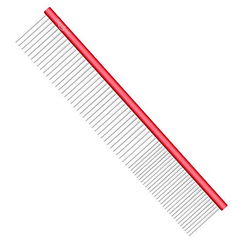 Dog Pet Steel Comb For Large, Medium And Small Dogs, Cats, Horses (Medium, Red)