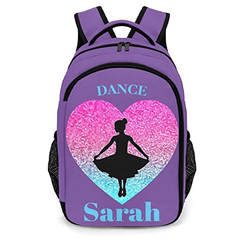 Personalized Love Ballet Dance Backpack Multifunctional Waterproof Laptop Bag for Travel Gift