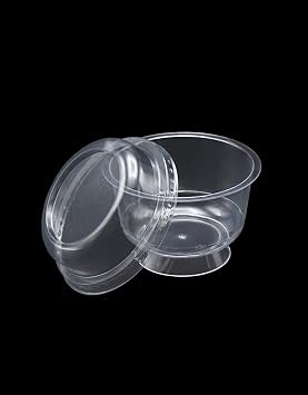 Plastik Kristal Tatlı Kabı - Kapaklı 180cc 25 Adet, Kullan At