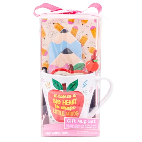 VOTUM Teacher Appreciation Gift Mug Set with Pen, Sticky Notes & Notepad, Thank You Present for Educators, End of Year Gift from Students, Back to School Supplies, Classroom Gifts for Women Teachers
