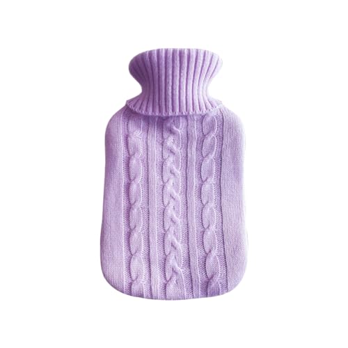 ccHuDE Knitted Hot Water Bottle Cover Only Water Bag Cover Removable Bottle Cover Water Bottle Sleeve Cover Big Knit Water Bottle Cover Light Purple