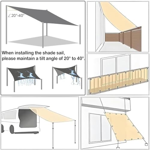 Sombra vela rectangular para balcon o pergola con proteccion solar arena 8