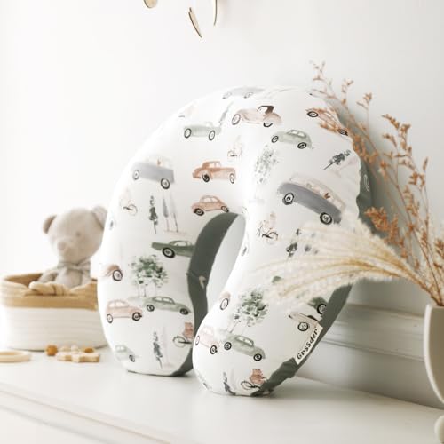 Image of GRSSDER Nursing Pillow Cover Stretchy Minky Removable Nursing Covers for Breastfeeding Pillows, Ultra Soft Comfortable Slipcover for Boy and Girls