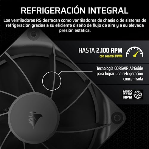 Ventiladores Corsair RS120 PWM de 120 mm para refrigeración eficiente de PC en pack de 3 unidades 4