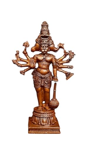 Image of Copper God Idols Panchamuka Hanuman,4.5 inches, 260 Grams, Patina Antique Finish, Pack of 1 Piece