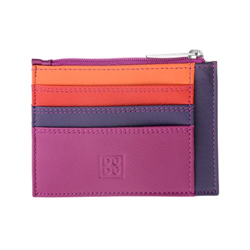 Porte-cartes fuchsia DuDu Tiago petit portefeuille compact cuir